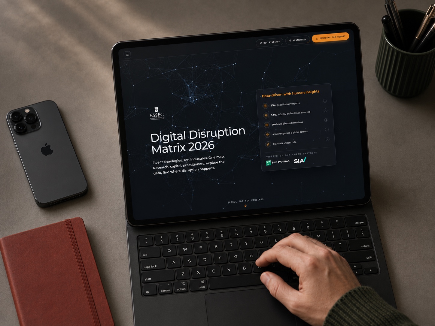 The Digital Disruption Matrix 2026 displayed on an iPad