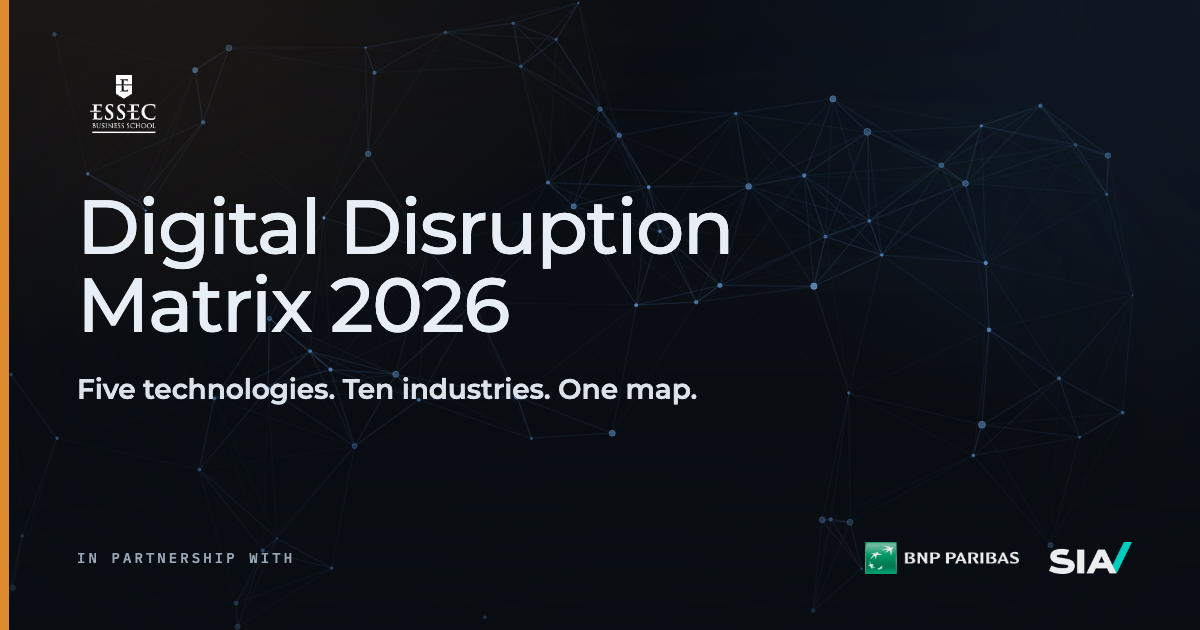 Digital Disruption Matrix 2026, five technologies, ten industries, one map